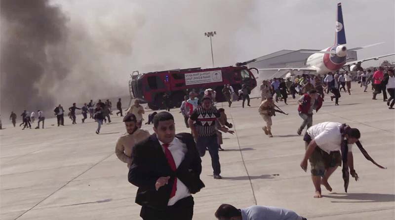 यमनको दक्षिणी भागमा रहेको एडन सहरस्थित विमानस्थलमा भएको आक्रमणमा कम्तीमा २५  जनाको मृत्यु